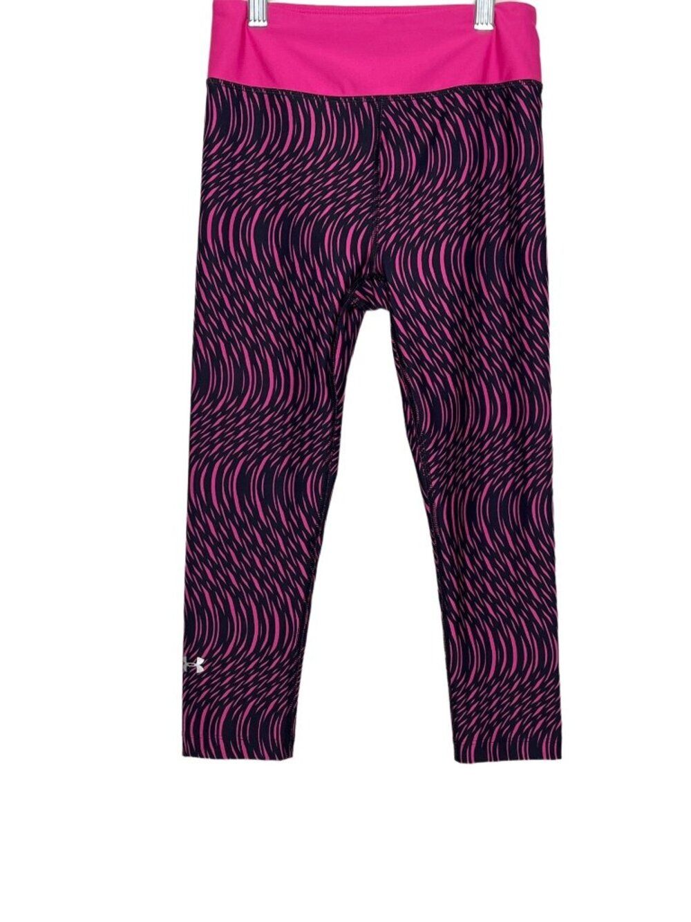 Under Armour HeatGear Leggings Womens XS Pink Black Compression Crop